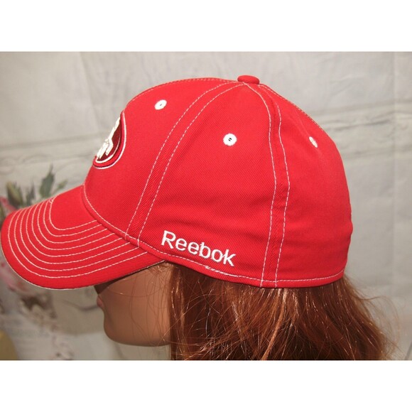 San Francisco 49ers Hat Cap Unisex Stretch Fit Red White Adult Reebok NFL S/M - Picture 6 of 7